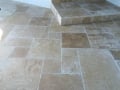 Sandstone bathroom tiling closeup Mermaid Tiling